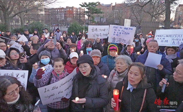 香港火灾罹难者祈福烛光追思会宾臣墟举办 华社侨胞民代同心哀悼