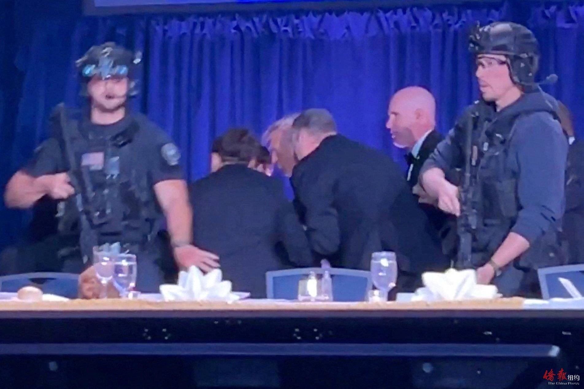 白宫记者协会晚宴突发枪击事件   特朗普安全撤离  枪手被击中