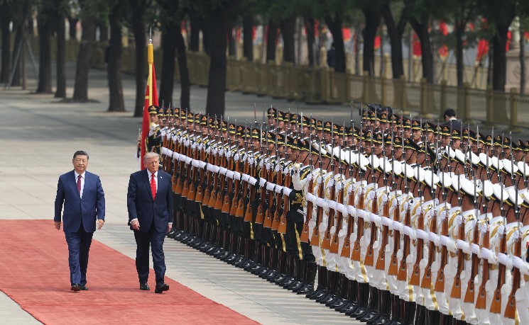 习近平为美国总统特朗普举行欢迎仪式