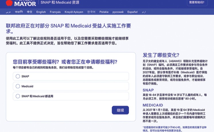 应对联邦粮食券与白卡新规 纽约市府推出一站式资源信息网
